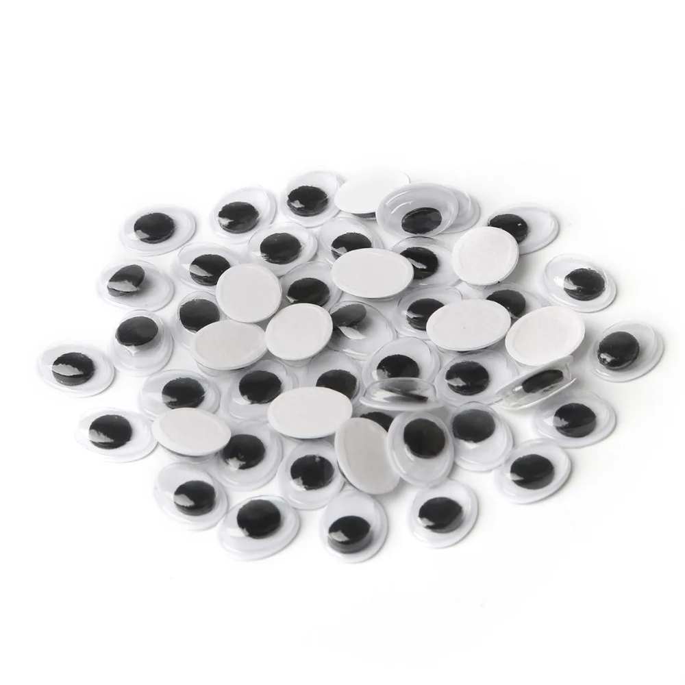 Plastic Toy Eyes Doll Eyes Googly Doll Eyes Plastic Safety Eyes 700PCS Self-adhesive Mixed Random Approx 4-15mm Dolls Eye for Toys Googly Eyes for Doll Accessories DIY Craft 10 grid boxed