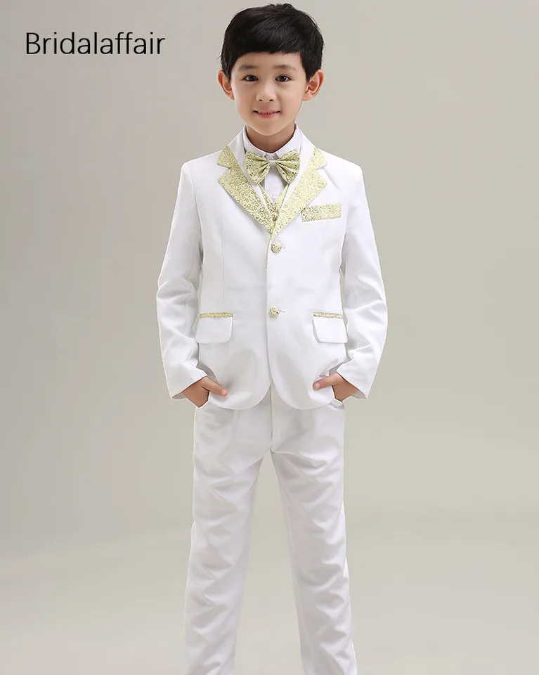 white and gold wedding tuxedo