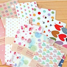 Корейские канцелярские товары, креативный маленький Свежий Романтический конверт в горошек, конверт в форме сердца, школьные офисные принадлежности, 5 шт./лот, 19,5*8,5 см