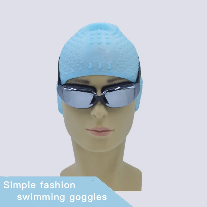 Взрослые водонепроницаемые противотуманные очки для плавания для мужчин и женщин, для спорта на открытом воздухе, красочные Плакированные очки для плавания с переносицей