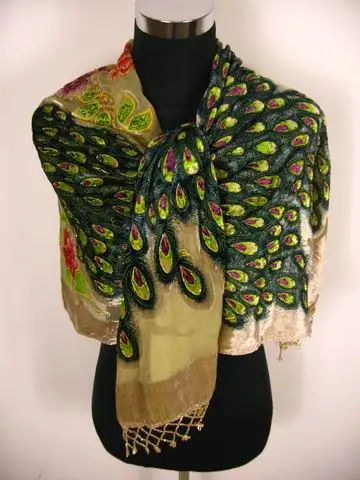 

new Exquisite beaded peacock velvet silk feeling rayon nylon Womens scarves Ladies Scarf wraps shawls Ponchos shawl 6pcs/lot