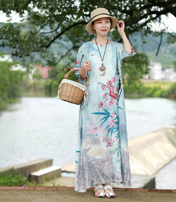 32303 long floral dress summer (1)