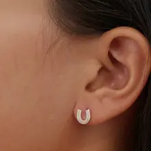 1 пара-модные серьги-копыта в форме лошади, серьги-гвоздики в форме лошади, милая лошадь, серьга в форме лапы, серьги-гвоздики