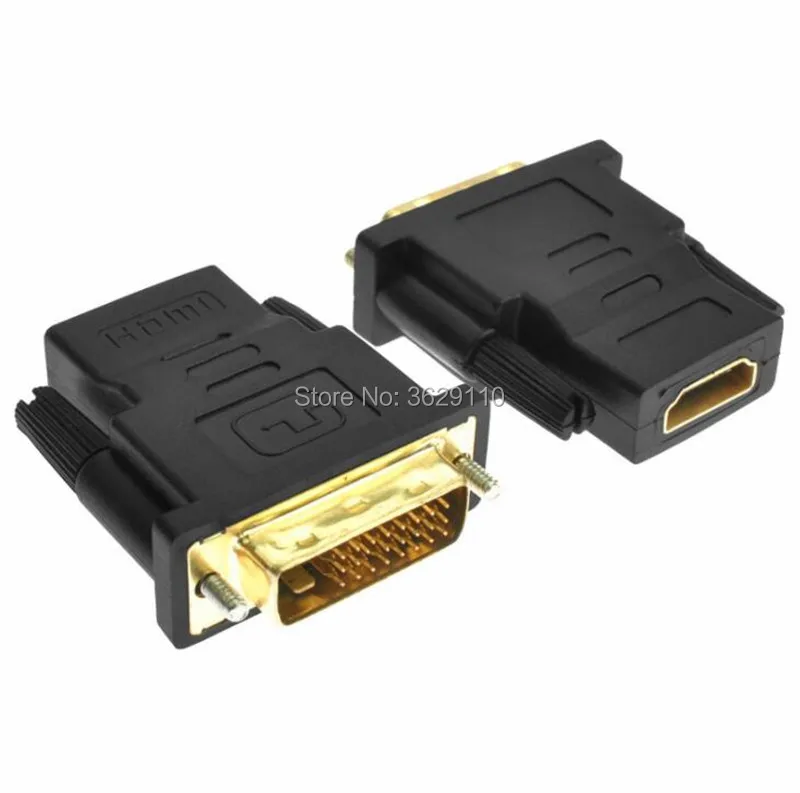 Pocktet позолоченный HDMI штекер к DVI Женский 24 + 1 контактный адаптер конвертер разъем для HDTV DVD плеер 100 шт./партия