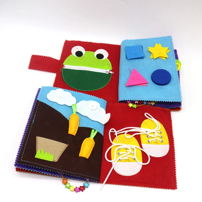 

Soft cloth button Velcro Baby Cloth Zipper Bebe Book Learning Education Infant Appease Quiet Book For Kids Early Educational Toy