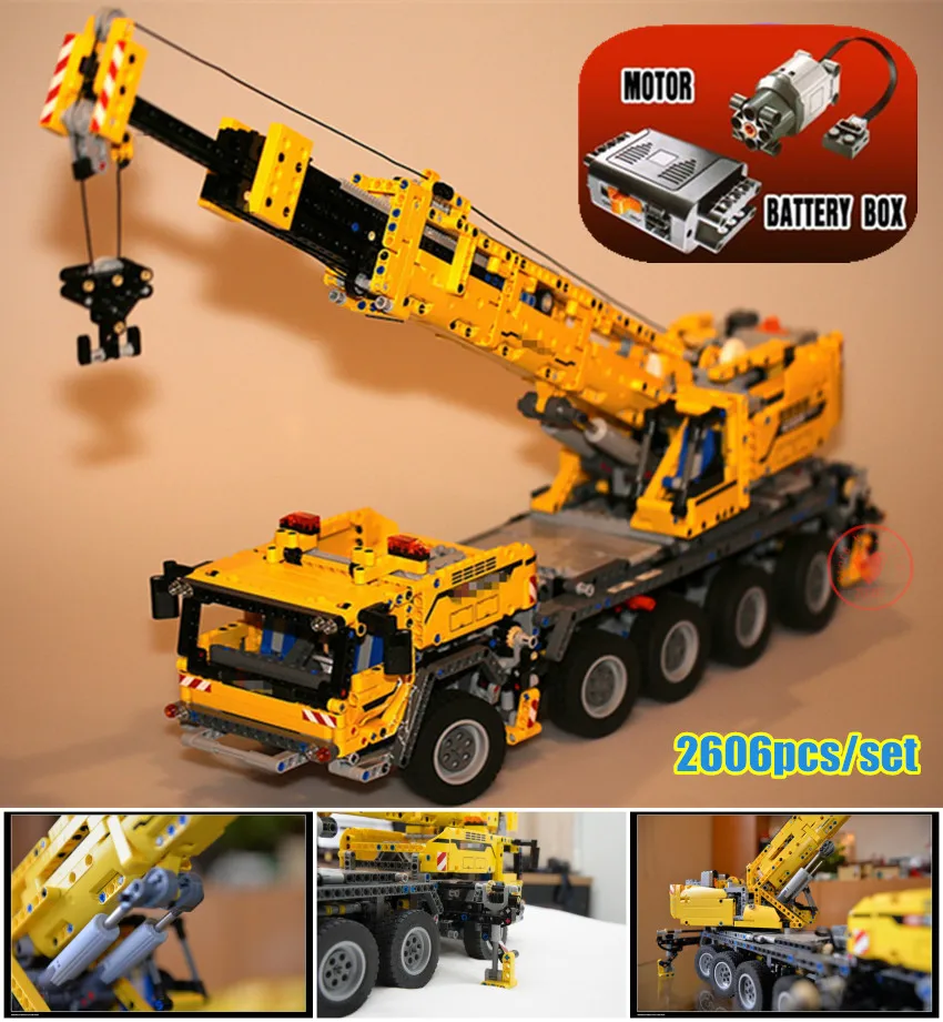 

New Technic series RC Motor Power Mobile Crane Mk II fit legoings technic city Building Kits Blocks Bricks Gift 42009 diy toys