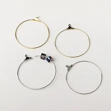 20pcs 30 40mm Big Ear Rings Charms For DIY Jewelry Making Hoop Earrings Base Silver Gold Earwire Hanging Circle Hook Accessories