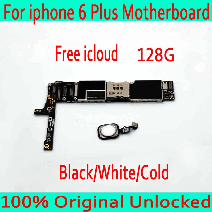 

128GB for iphone 6 Plus Motherboard with Touch ID,Original unlocked for iphone 6Plus Mainboard+Full Chips,White / Gold / Black