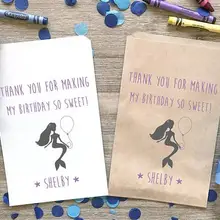 Пользовательские имя Русалка Под море на день рождения Конфеты стол лечить подарок бар сумки Baby Shower Bakery Cookie пользу пакеты