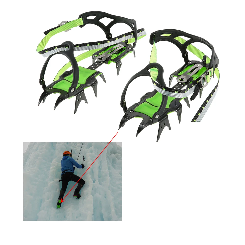

BRS Professional Fourteen Teeth hiking Ice Crampons Winter Snow Boot Shoe Covers Gripper Manganese Steel Ice Grippers Crampon