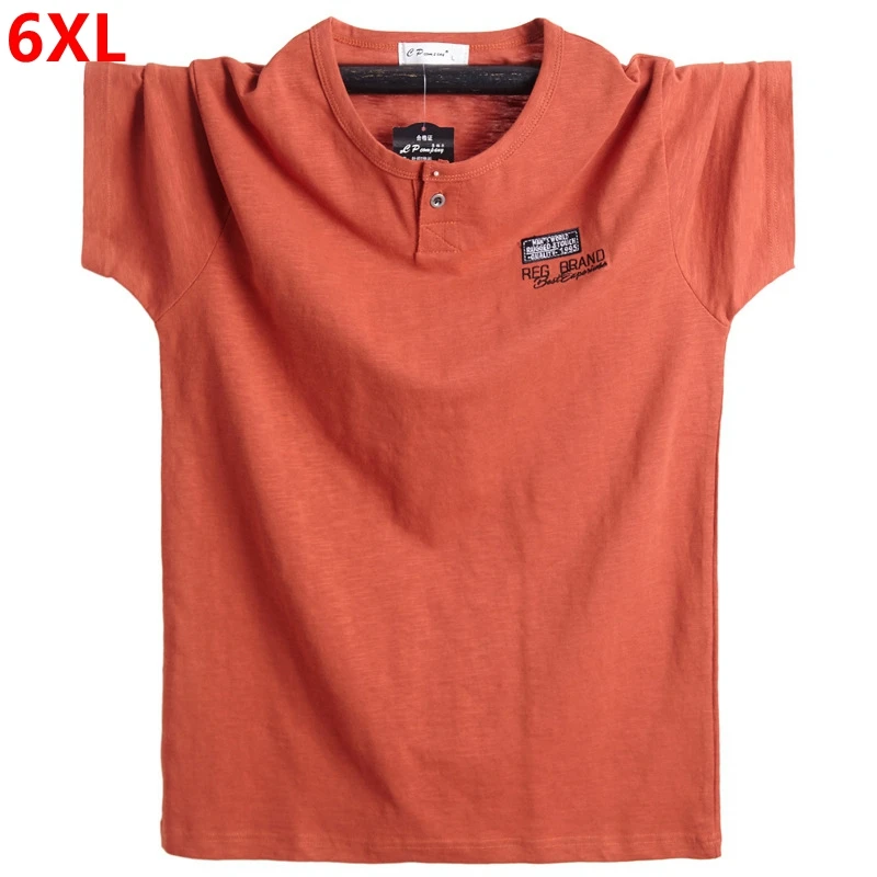 

Large size men's T-shirts Plus size 6XL short-sleeved T-shirt Bamboo thin section sports men's half-sleeves