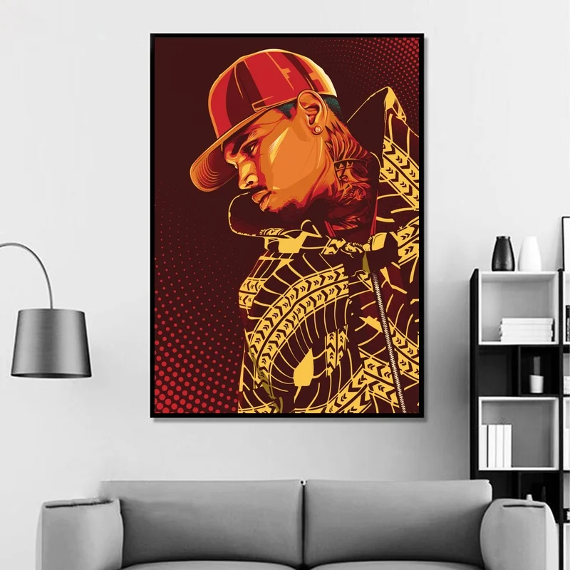 Details about   Hot Chris Brown American Rapper Music Fabric Poster Art TY605-20x30 24x36 Inch 