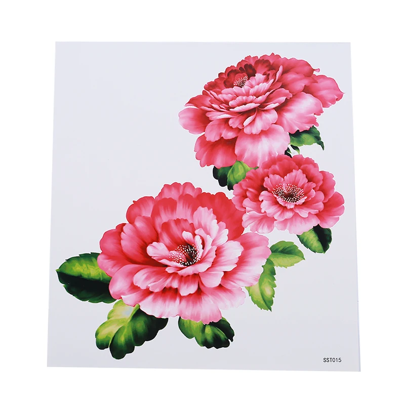 

Bright Red Flowers Waterproof Tattoo Stickers Sweat-proof Durable Noble Elegant Hot Sale Flower Arm Tattoo Tattoo Stickers