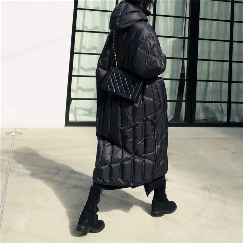 [XITAO] White Duck Down Women 2018 Winter Korea Fashion New Single Breasted Full Sleeve Solid Color Long Down Coat LYH1852