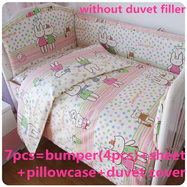 

Promotion! 6/7PCS Baby bedding cribs for babies cot bumper, duvet cover ,kit bed around piece set,120*60/120*70cm