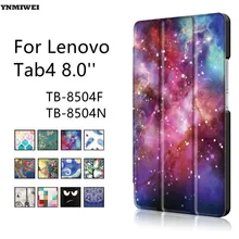 Кожаный чехол для lenovo Tab4 8 TB-8504F TB-8504N, ультратонкий умный чехол для планшета Для lenovo Tab 4 8,0, защитный чехол+ Защитные пленки