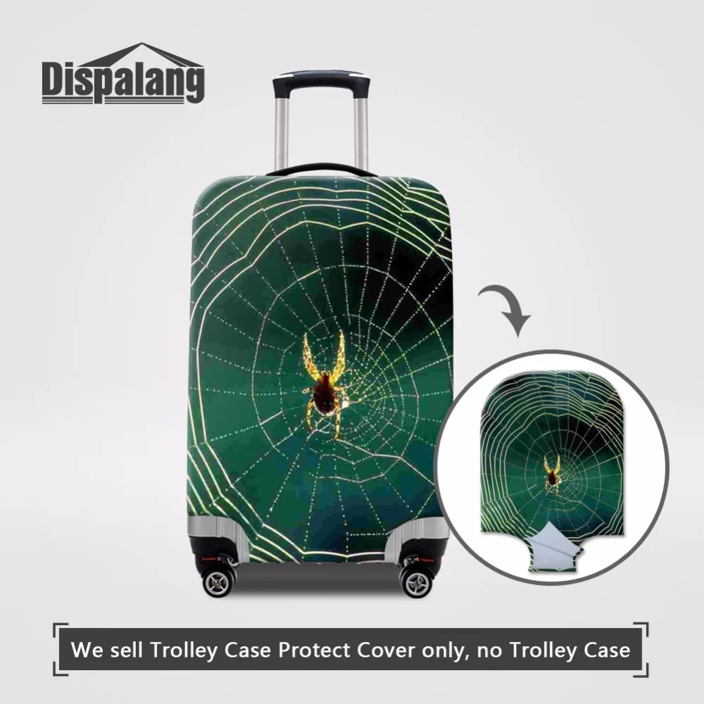 Dispalang Spider 3D Printing Luggage Dust Cover Travel Accessories Trunk Case With Zipper Cobweb Protect Suitcase | Багаж и сумки
