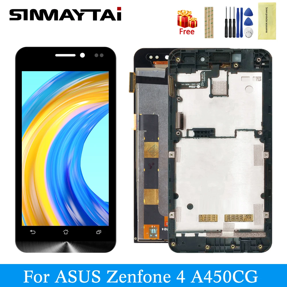 Черный A450CG дисплей для Asus Zenfone 4 ЖК Матрица кодирующий преобразователь сенсорного