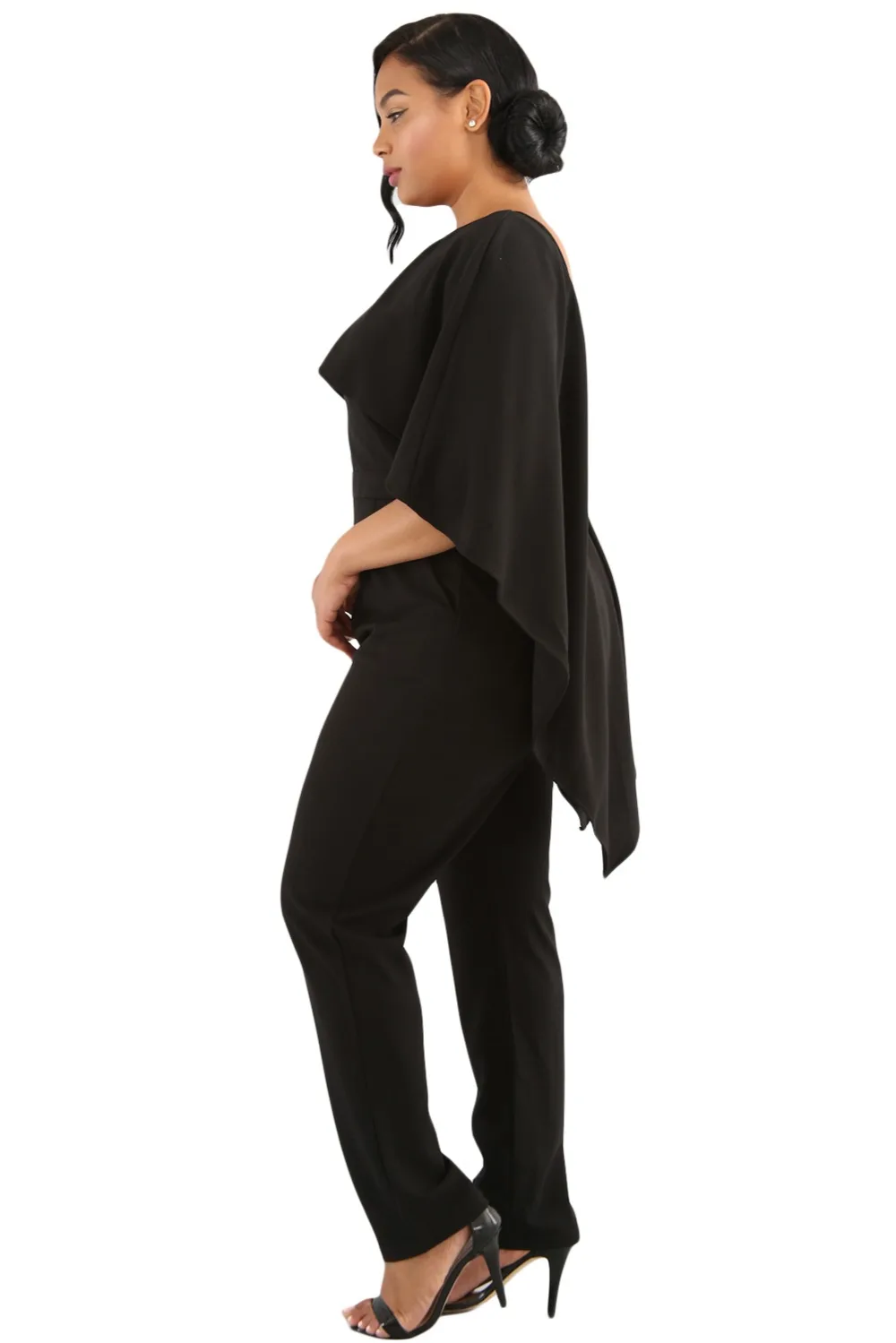 Black-Plus-Size-Cape-Ruffle-Jumpsuit-LC64472-2-3