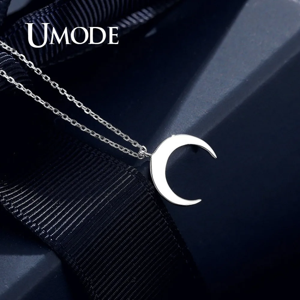 UMODE Fashion Moon 925 Sterling Silver Pendants Necklaces Gifts for Women Chains Cute Romantic Silver 925 Jewelry ULN0395 - Image 5