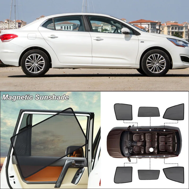 

Car Side Windows Magnetic Sun Shade UV Protection Ray Blocking Mesh Visor For Citroen C4l Curtain Accessories