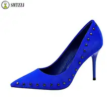 Luxury Brand Flock Women Pumps 2019 New Korean Concise Solid Flock Shallow Dress Shoes Pointed Toe Women's High Heels 9 cm Shoes цена Luxury Brand Flock Women Pumps 2019 New Korean Concise Solid Flock Shallow Dress Shoes Pointed Toe Women's High Heels 9 cm Shoes цены онлайн