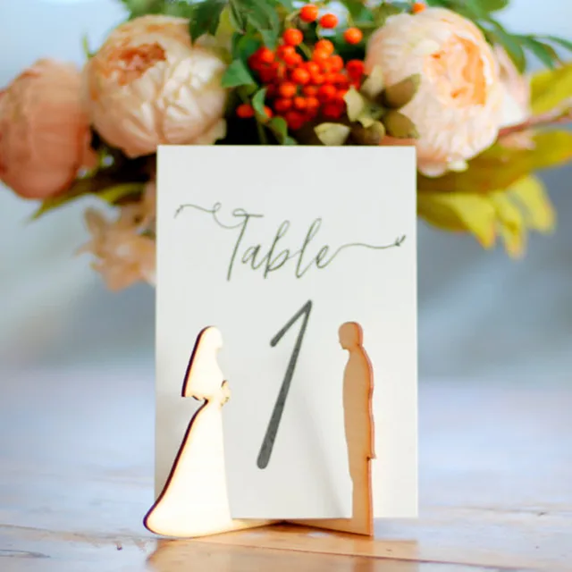 10x Wood Wooden Bride Groom Table Number Holder Stand Wedding Menu 10x Wood Wooden Bride Groom Table Number Holder Stand Wedding Menu Sign Diy Party