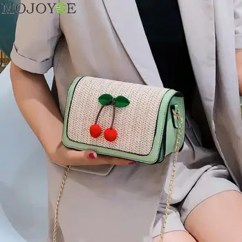 

Fruit Decor Handbags Women Summer Rattan Bag Handmade Woven Beach Bohemia Handbag New Fashion