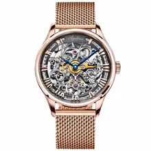 Agelocer Luxury Brand Watches for Men Skeleton Automatic Watches 80 Hours Power Reserve 18K Rose font