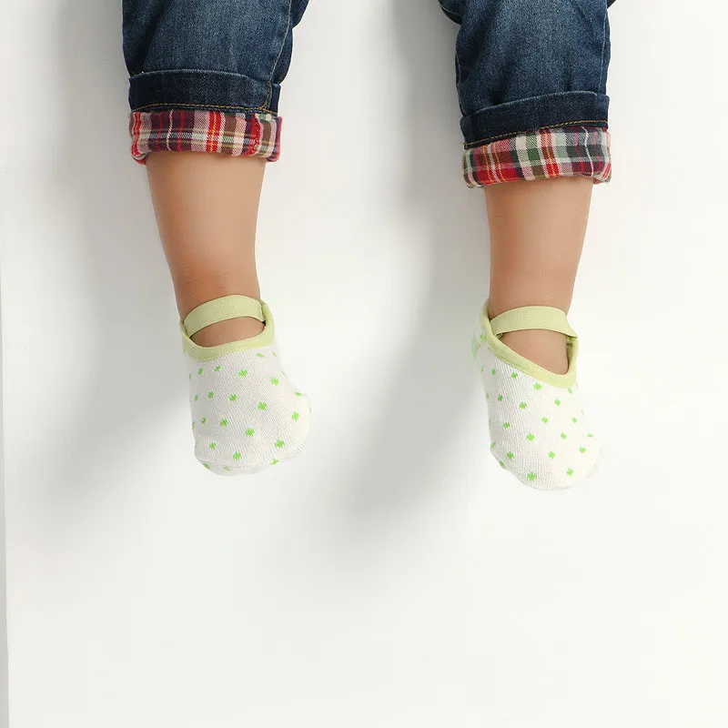 12 пар детских Хлопковых Носков весенне-летние нескользящие носки-тапочки носки для малышей(толстая секция), костюм для детей 1-2 лет - Цвет: green