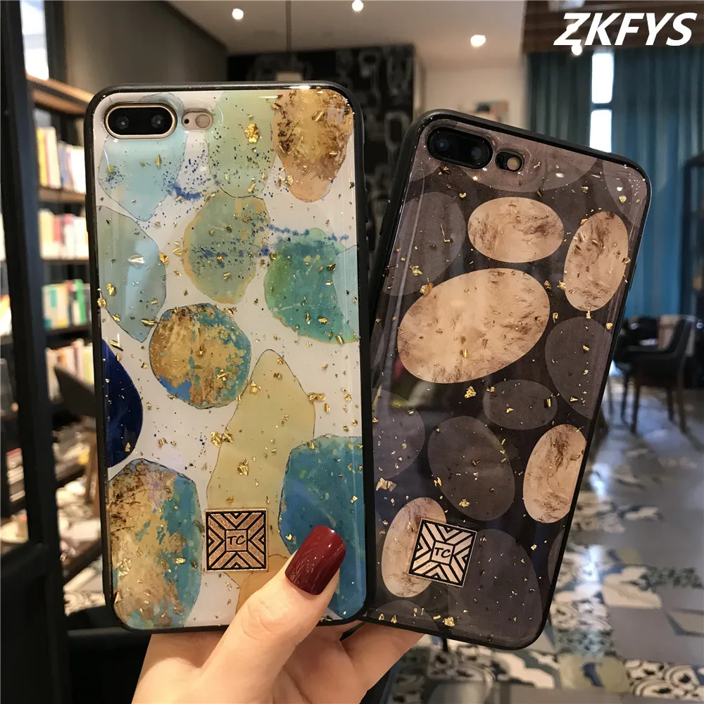 

Glitter Case Fundas For iPhone 7 8 6 6s Plus Luxury Gold Foil Bling Case For iPhone X XS Max XR Soft TPU Silicone Back Cover