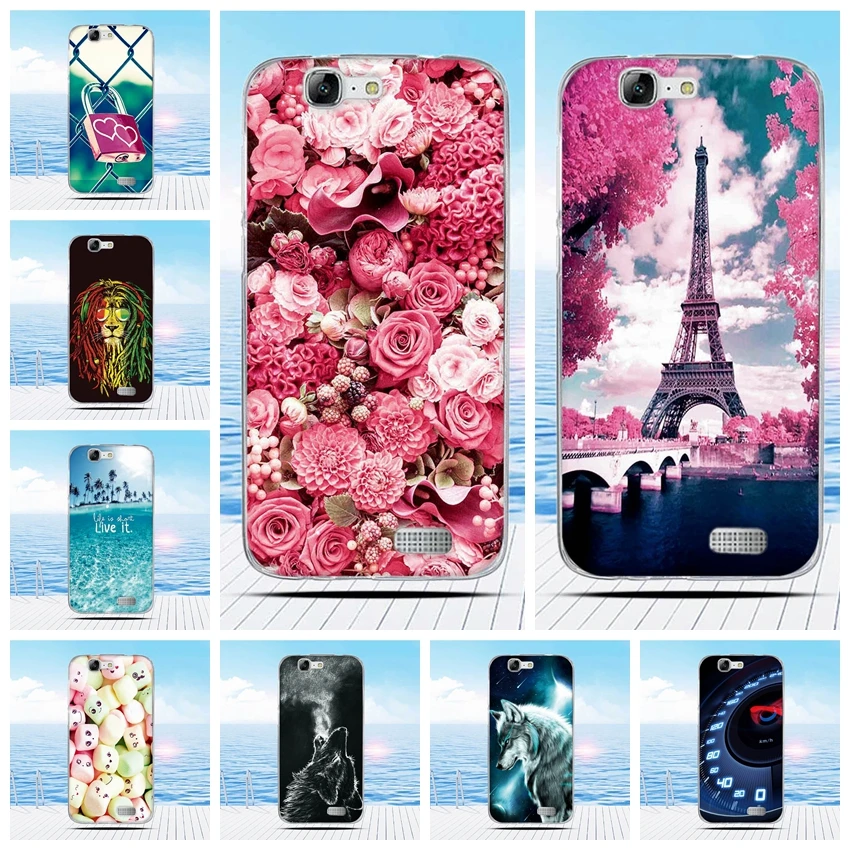 

for Huawei Ascend G7 C199 Case Cartoon 3D Relief Printing Pattern Back Cover TPU Soft Silicone Case Coque Capa Funda