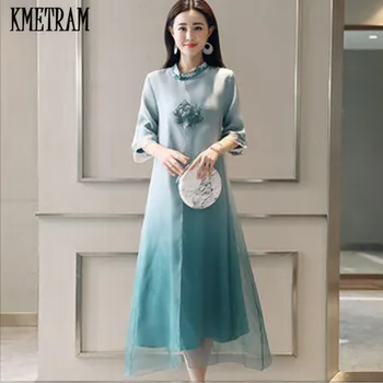 

KMETRAM New Cheongsam Dress Modern Qipao Dress Sexy Chinese Dresses Chinese Traditional Vestido Rriental Vestidos De Festa HH779