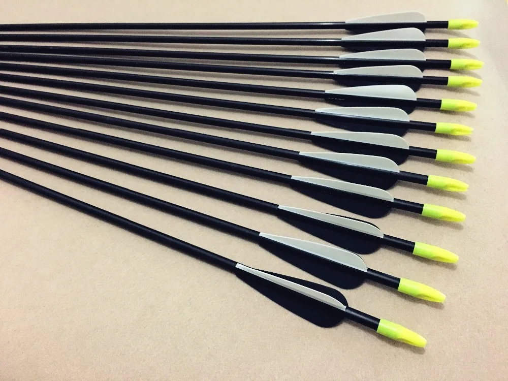 Good quality 12PCS FiberGlass Arrows for Archery Hunting Recurve Bow Fiber Glass 20LB-80LB