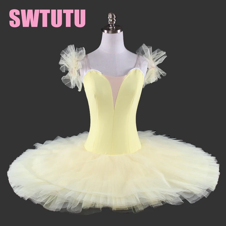 free shipping yellow plain professioanl tutus for girls platter ballet tutu kids ballet costumes girls tutu skirtsBT9111
