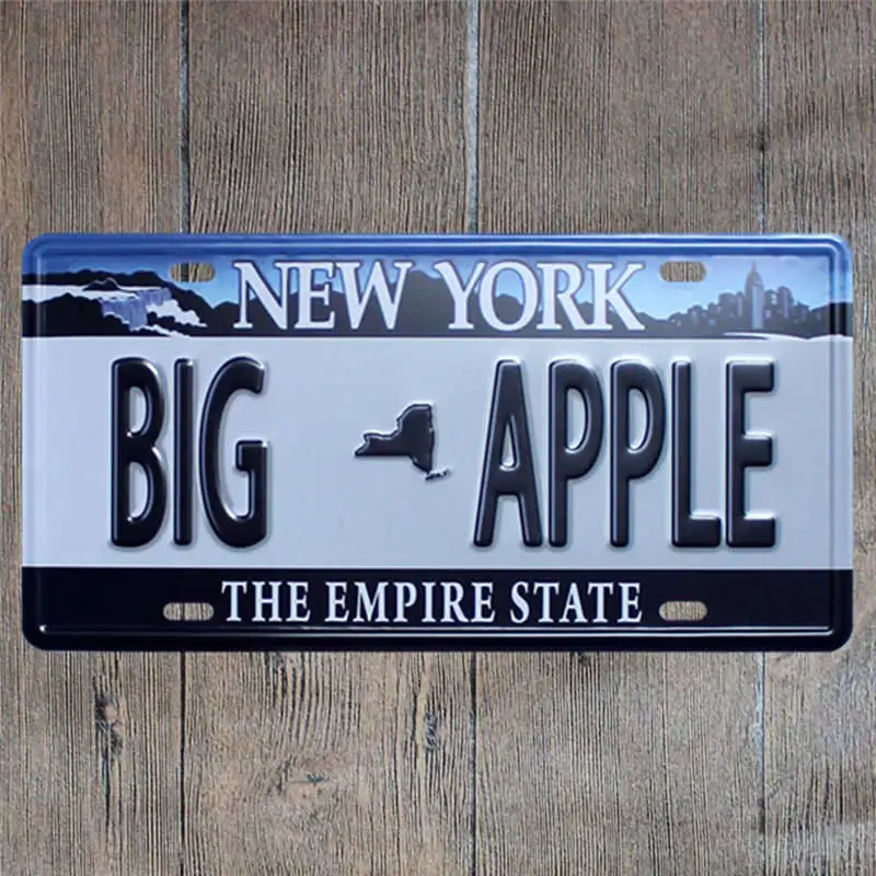 American License Plate USA Decorative Signs Plaque Vintage Metal Coffee Bar Decoration Home Decor 15x30 cm - Color: 9587