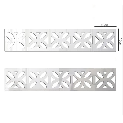 Silver Квадратная линия талии Baseboard зеркальный фон настенные наклейки ТВ настенные стикеры трехмерные декоративные аксессуары для дома - Цвет: Silver