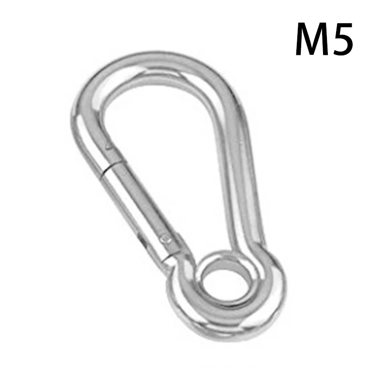 

5pcs high quality Outdoor Mountaineer Buckle Spring Safety Hook 304 Stainless Steel Carabiner optional size maritime use