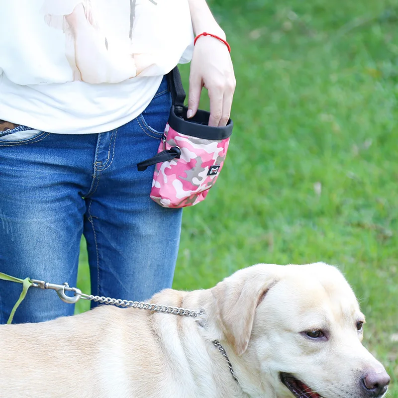 Собака мешок ходьбе Еда контейнерный мешок лечения Сумочка для лакомств камуфляж тренировочные подачи карманов сумка на поясном ремне обучение хранения