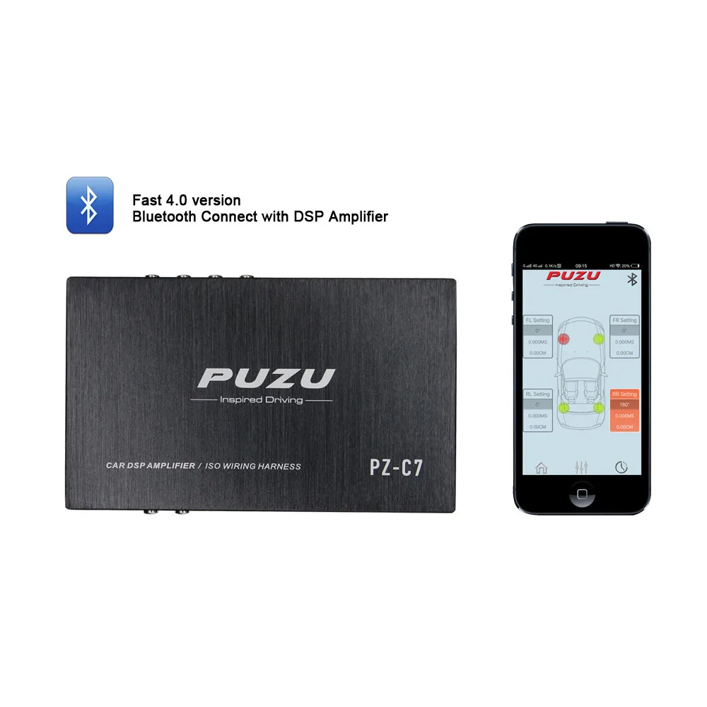 Автомобильный цифровой аудио процессор PUZU C7 8 полос 4x150 Вт DSP усилитель Bluetooth EQ