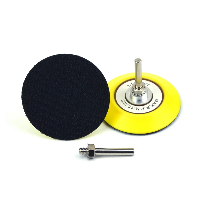 POLIWELL 3 inch 75mm Hook& Loop Sanding Disc M6 Female Thread Back-up Pad+6mm Shank fit Electric Grinder Rotary Abrasive Tools