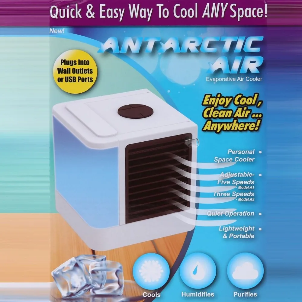 USB Mini Air Cooler Humidifier Purifier 3 Modes 7 Colors Light Desktop