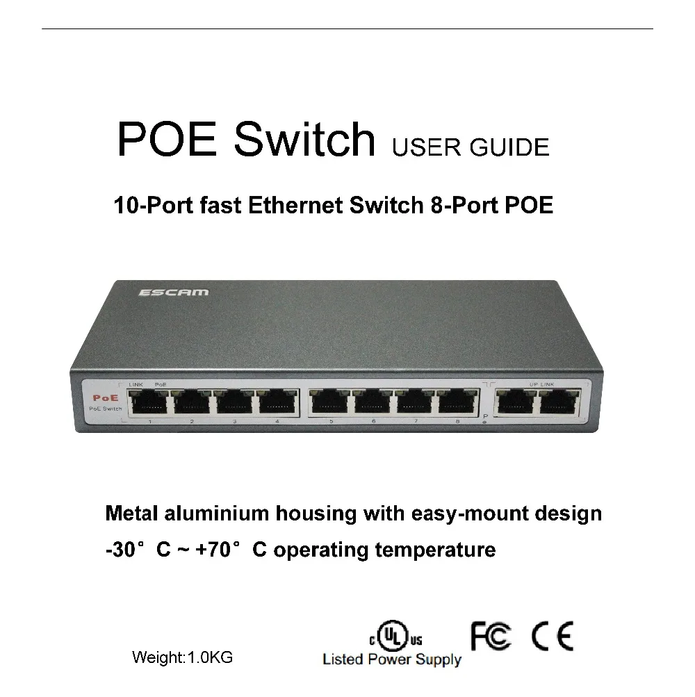 Escam 8 Порты и разъёмы PoE коммутатор для Беспроводной IP Камера