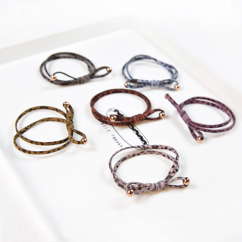 

High Quality Knot Leopard Elastic Hair Bands Small ball Headband Women Animal Rubber Band Lady Hair Accessories Scrunchie