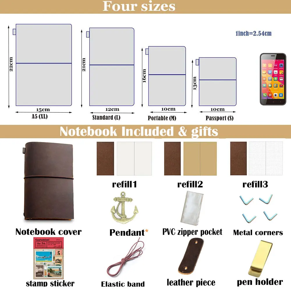 Tanie Podróżnik notatnik podróżnik skórzany pamiętnik ręcznie zeszyt dziennik skóra bydlęca szkoła vintage stacjonarne a5 a6 a7 mini