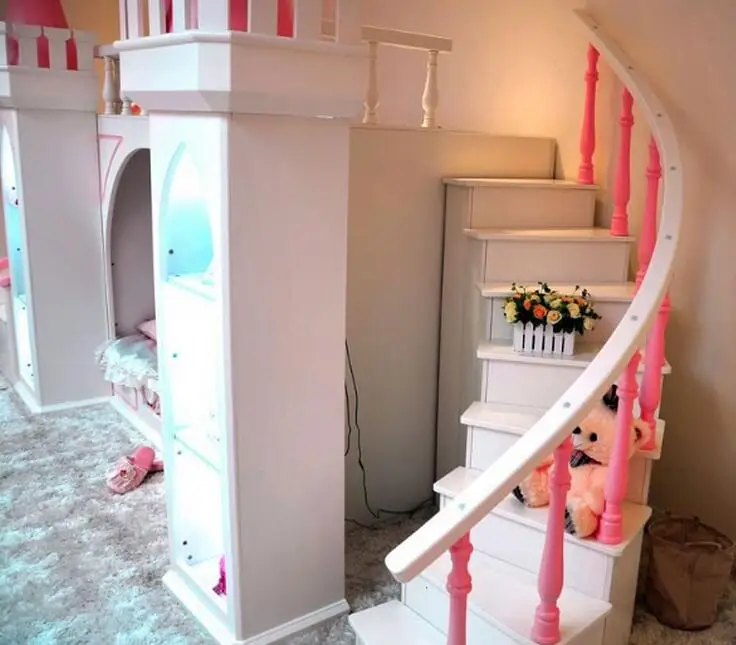 Muebles De Madera Para Quarto Nightstand Luxury Baby Beds Literas Children's Bedroom Furniture Girl Princess Castle Bunk Bed Muebles De Madera Para Quarto Nightstand Luxury Baby Beds Literas Children's Bedroom Furniture Girl Princess Castle Bunk Bed