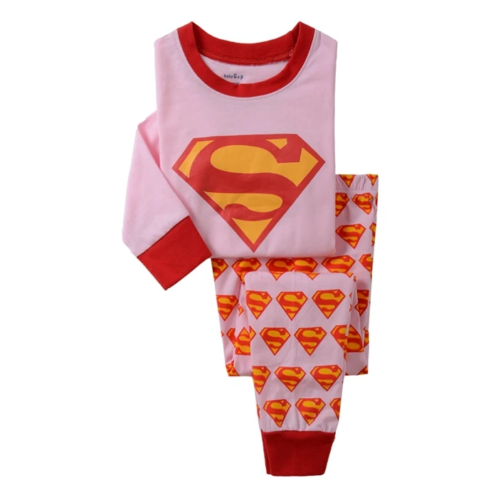 Новая одежда для малышей Детская Пижама с Суперменом, пижамы для мальчиков и девочек, детские пижамы с героями мультфильмов, комплект одежды для сна с принтом для мальчиков