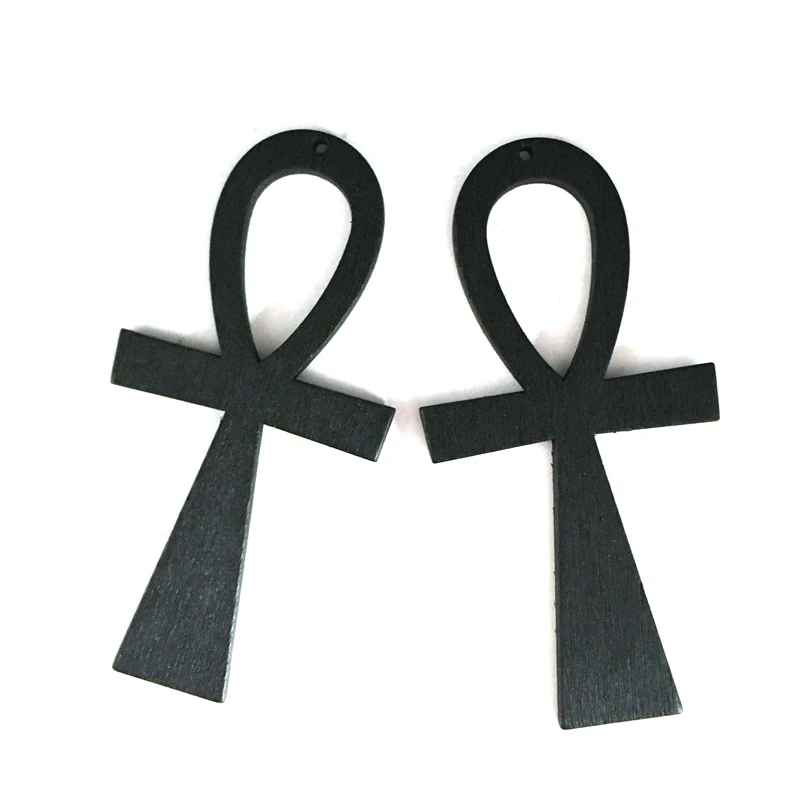 

5pairs/lot Black Color Ankh Wooden Earrings