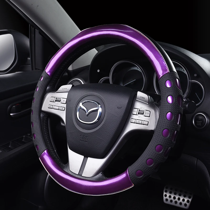 Fashion leather car steering wheel cover for MAZDA 3 m 6 cx 5 cx 7