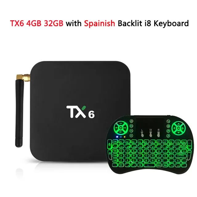 4gb 32gb i8Spain Tanix TX6 Android 9,0 4 Гб ОЗУ 32 Гб 64 Гб ПЗУ Smart tv Box 2,4g/5g wifi 4K H.265 1080P BT 4,1 Поддержка IP tv Google Play pk h96max - Цвет: 4gb 32gb i8Spain